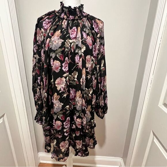 NWT The Kooples Floral Smocked Mock Neck
Mini Dress womens size 8 - Picture 9 of 16